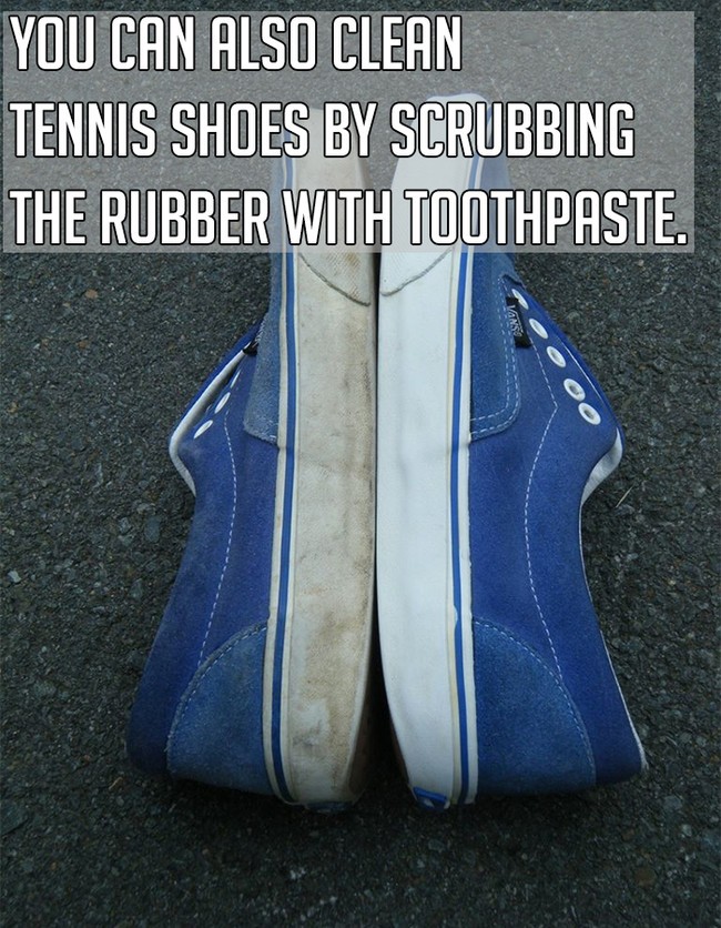 shoes toothpaste