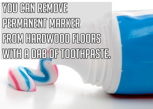 toothpaste hardwood