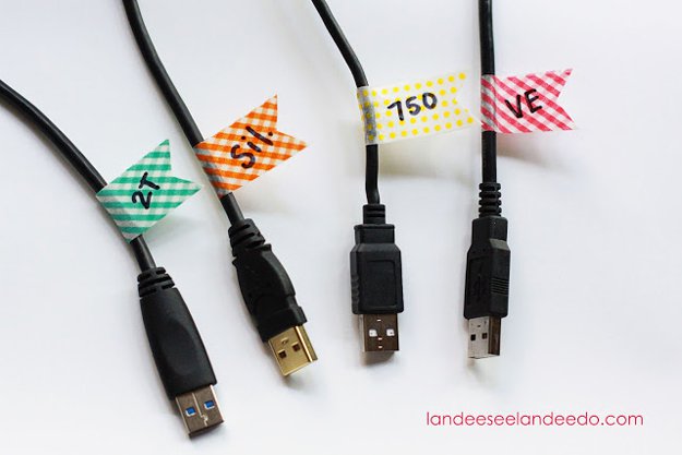 100-Creative-Ways-to-Use-Washi-Tape-DIY-Cord-Organization