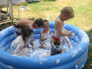 shaving cream pool