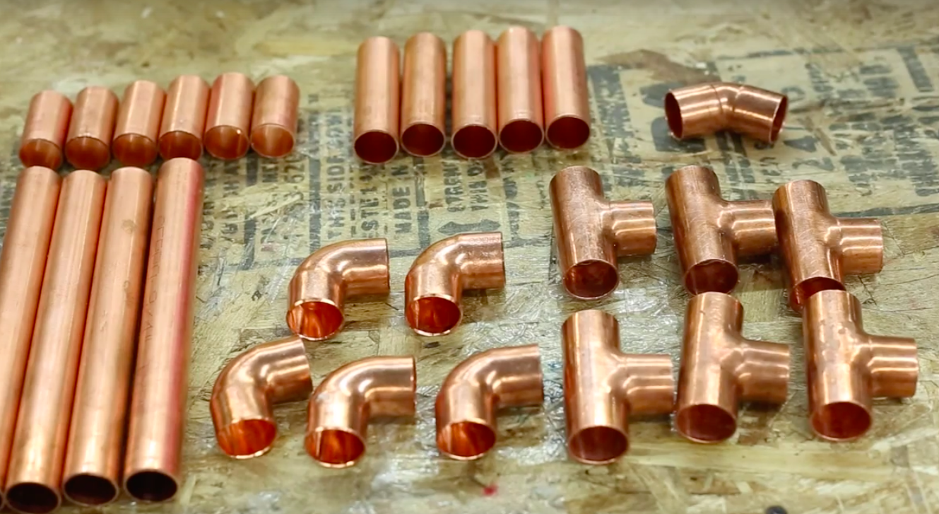 What He Assembles With These Beautiful Copper Pipes Is AWESOME